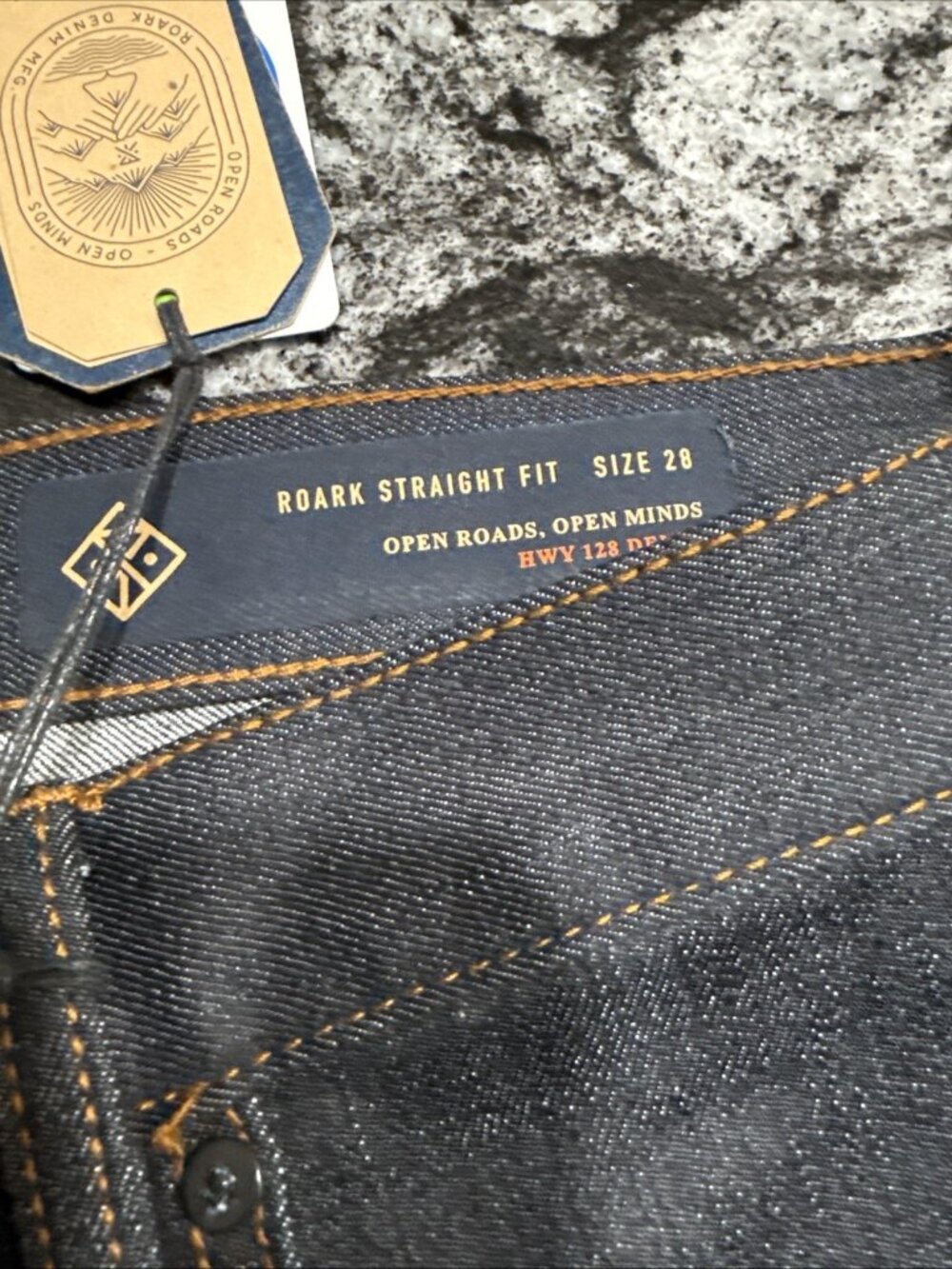 Roark HWY 128 5 Pocket Raw Denim Jeans Mens Size 28x32 Denim NWT RD216